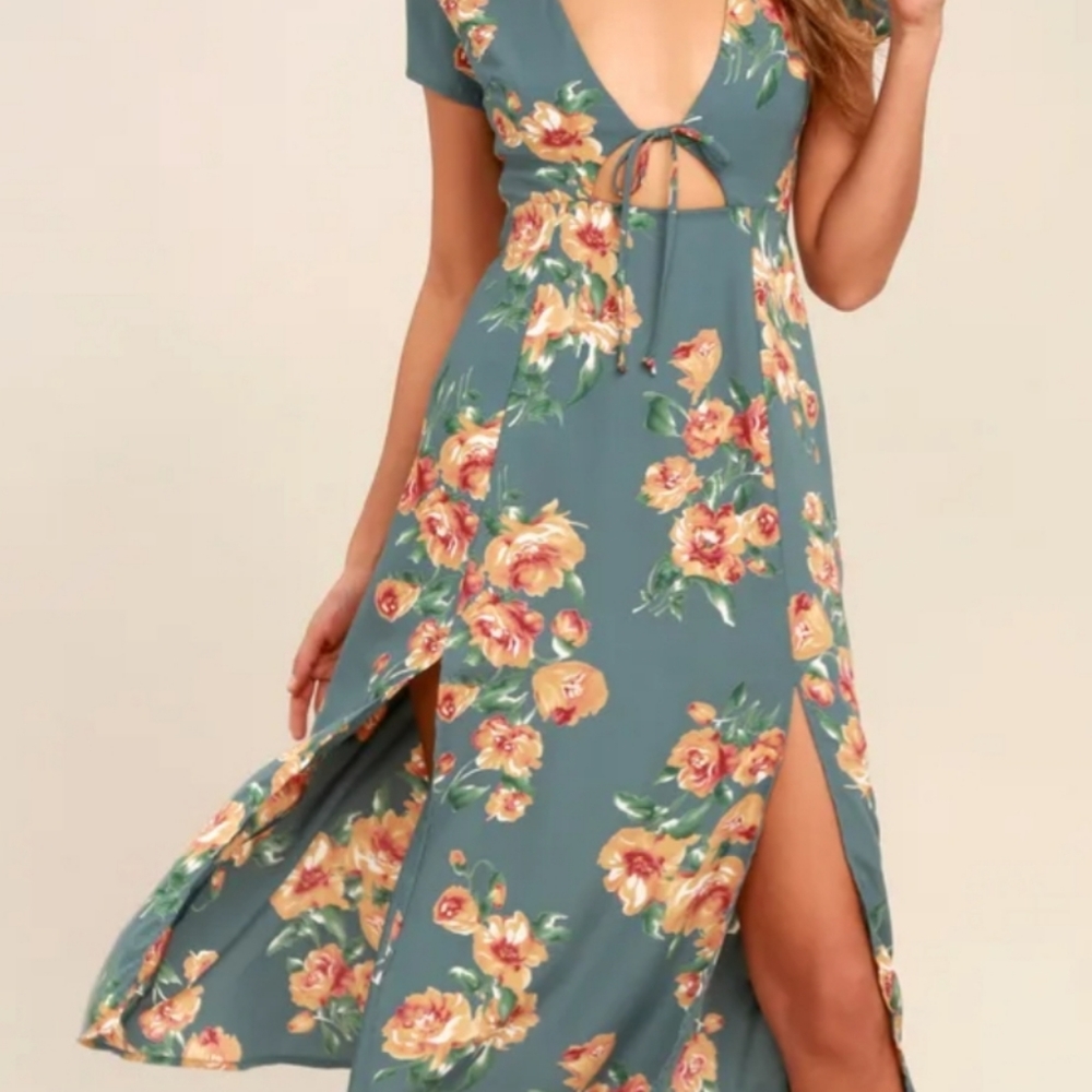 Lulu's Best day of my life dusty sage floral print
